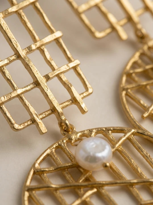 Lattice Pearl Earrings