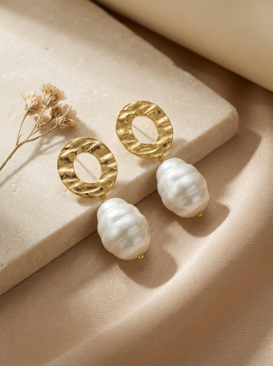 Ripple Pearl Earrings