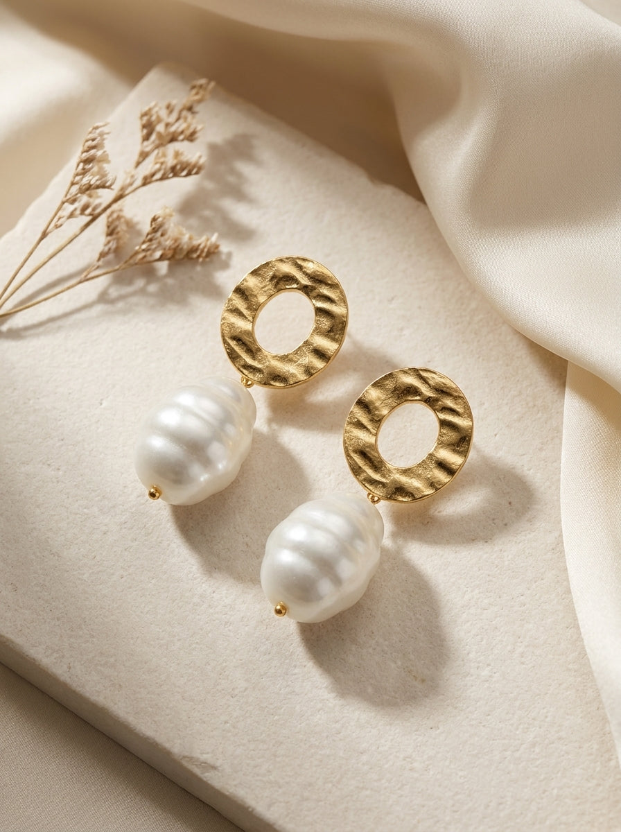 Ripple Pearl Earrings