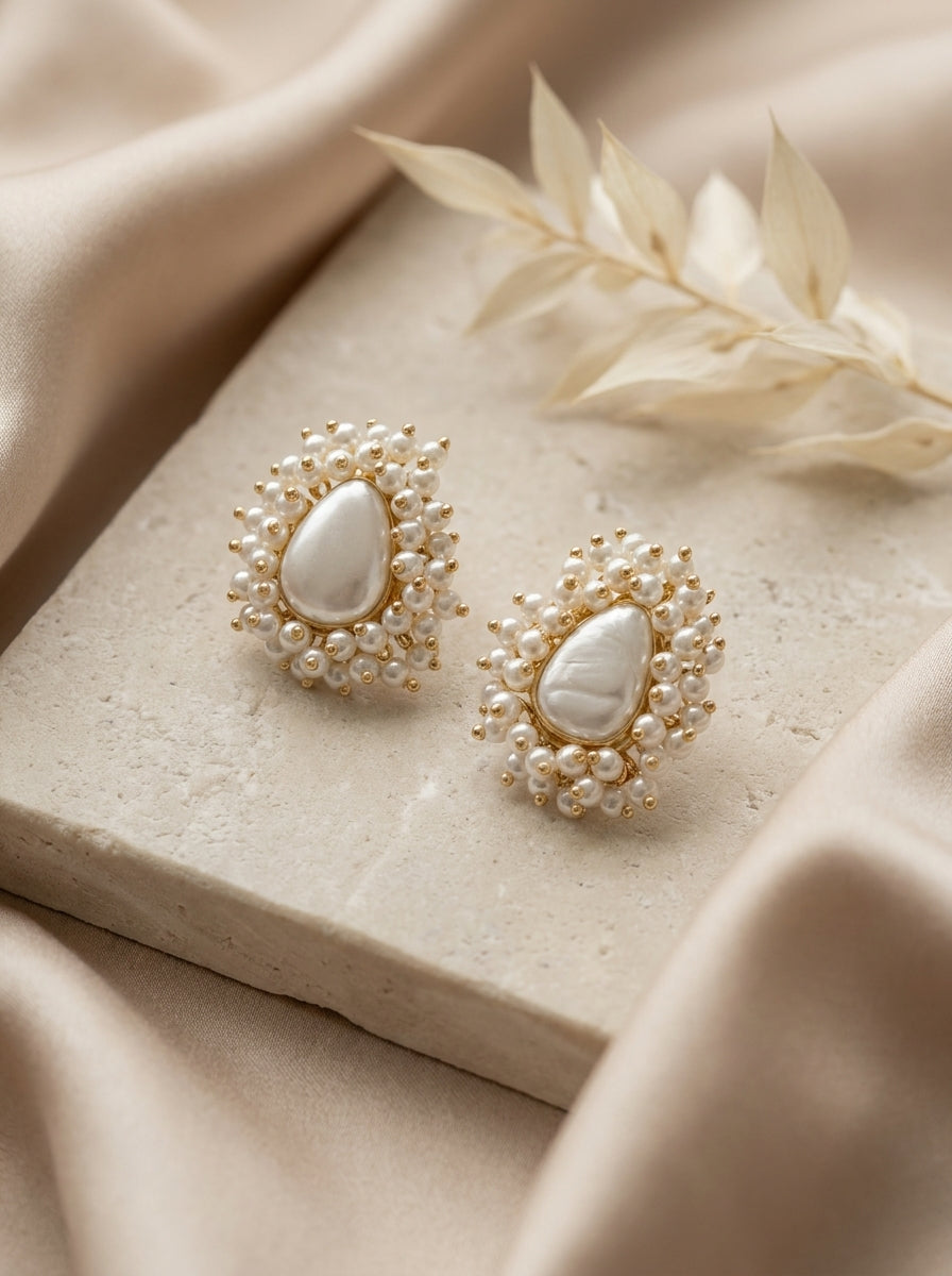 Pearl Halo Earrings