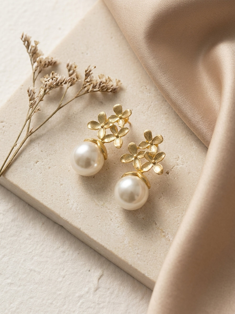 Floral Pearl Earrings
