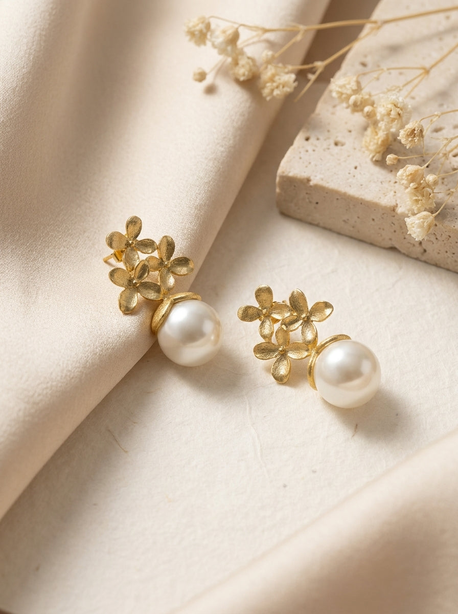 Floral Pearl Earrings