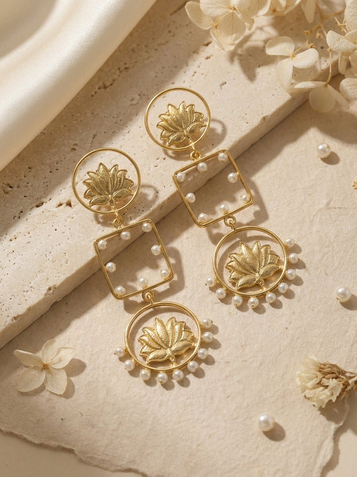 Lotus Pearl Earrings