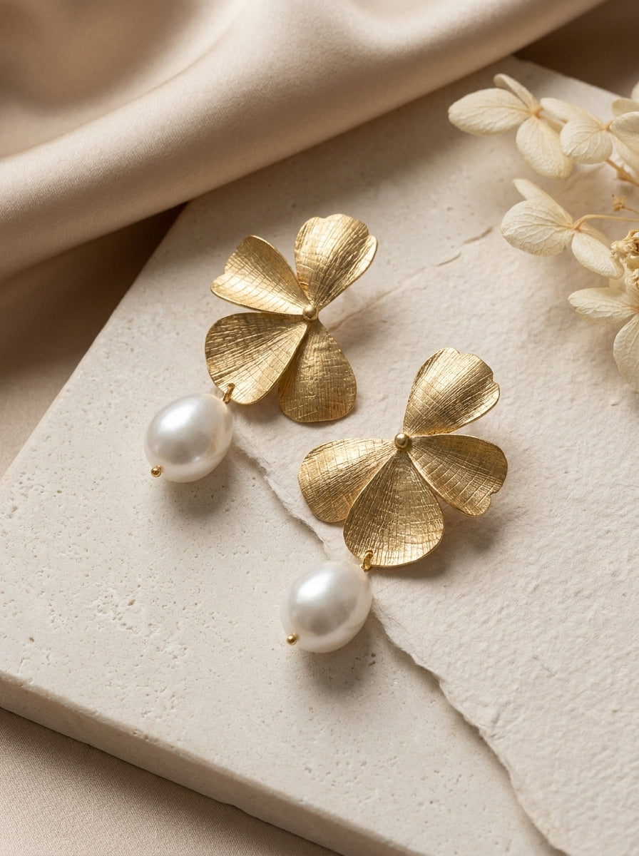 Petal Pearl Earrings