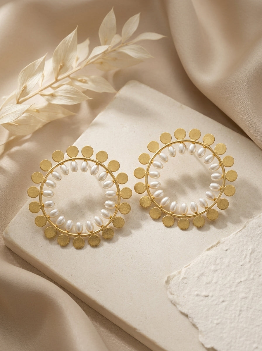 Sunflare Pearl Earrings