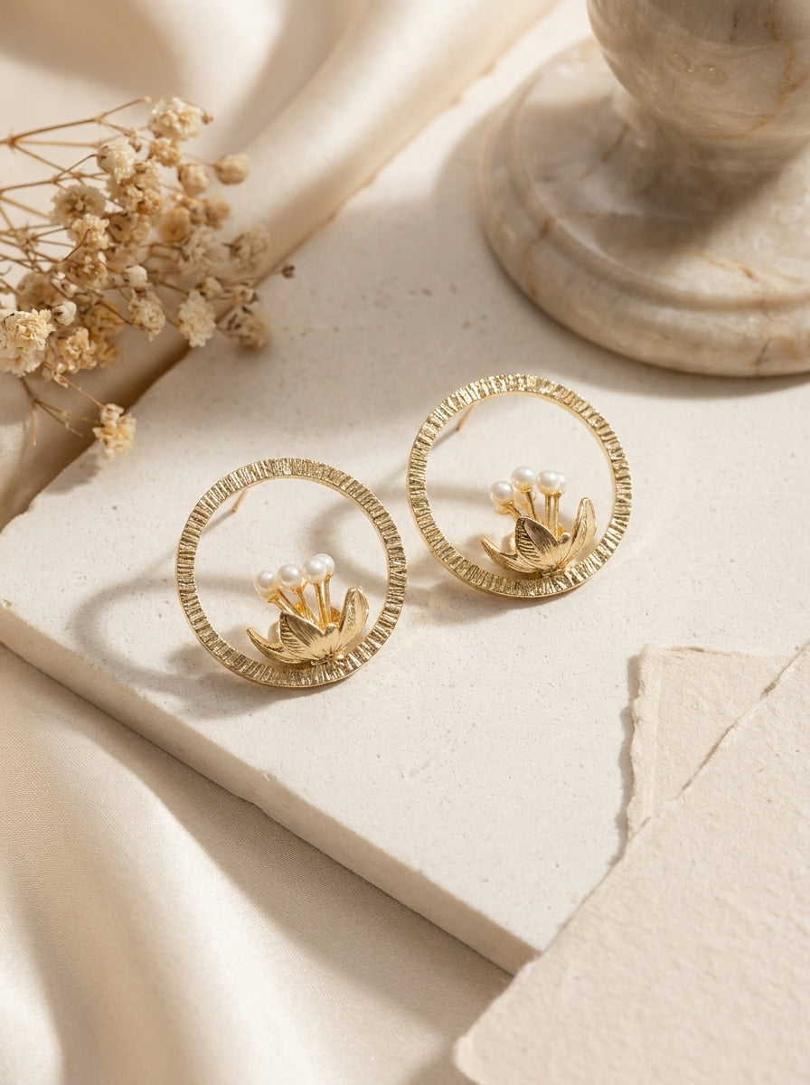 Lotus Halo Earrings