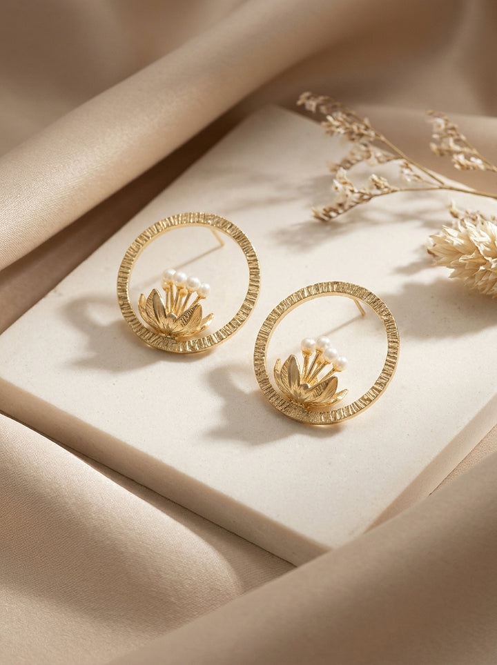 Lotus Halo Earrings
