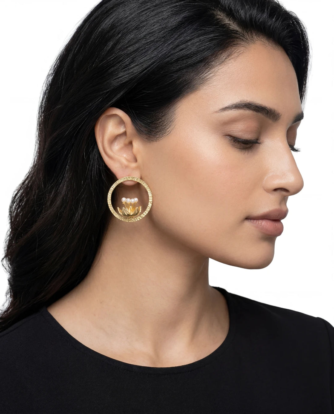 Lotus Halo Earrings